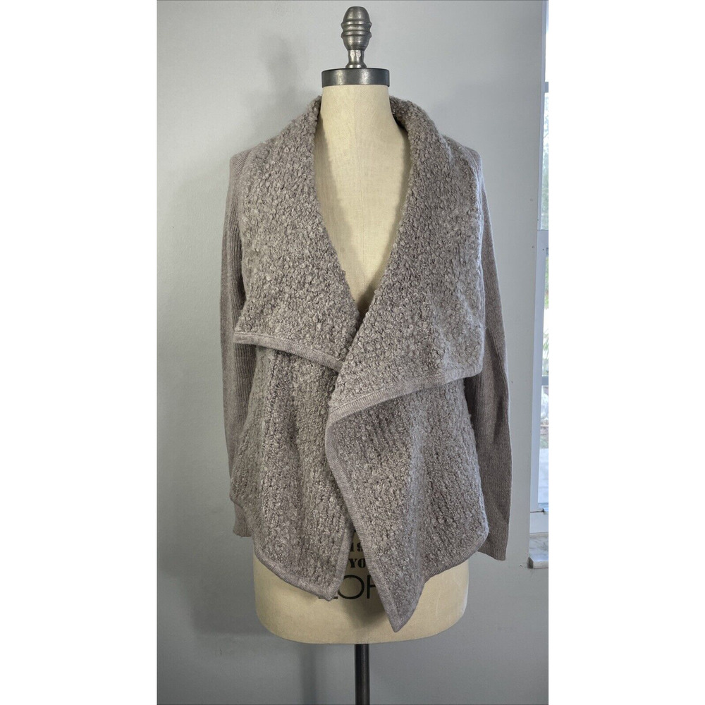 Loft Womans XS Open Front Waterfall Cardigan Sweater Acrylic Wool Mohair Nylon